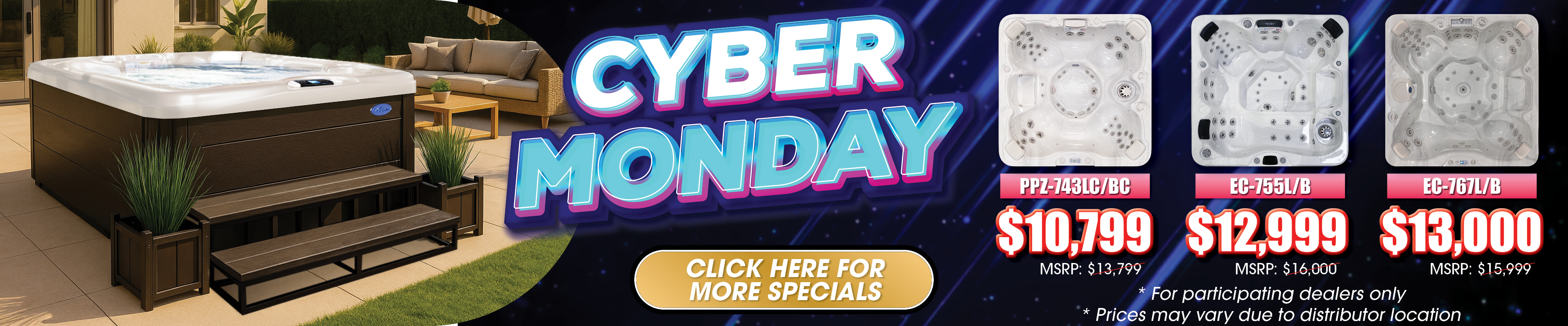 Calspas hot tub being used in a family setting - Mill Villen