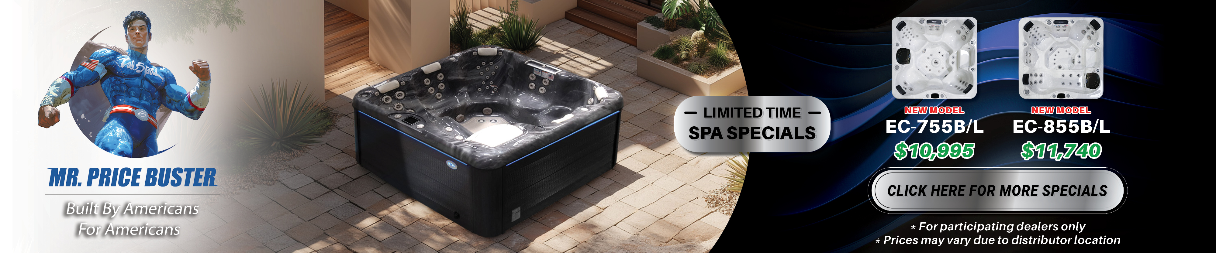 Calspas hot tub being used in a family setting - Mill Villen